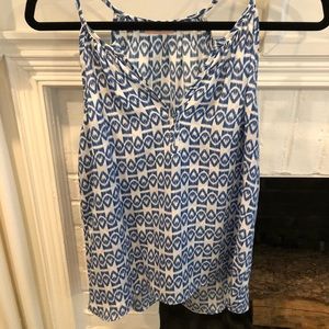 Nell blue patterned tank. Size small.